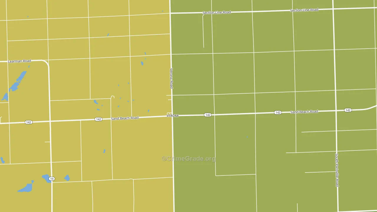 Verona, MI Map of Vandalism Rates