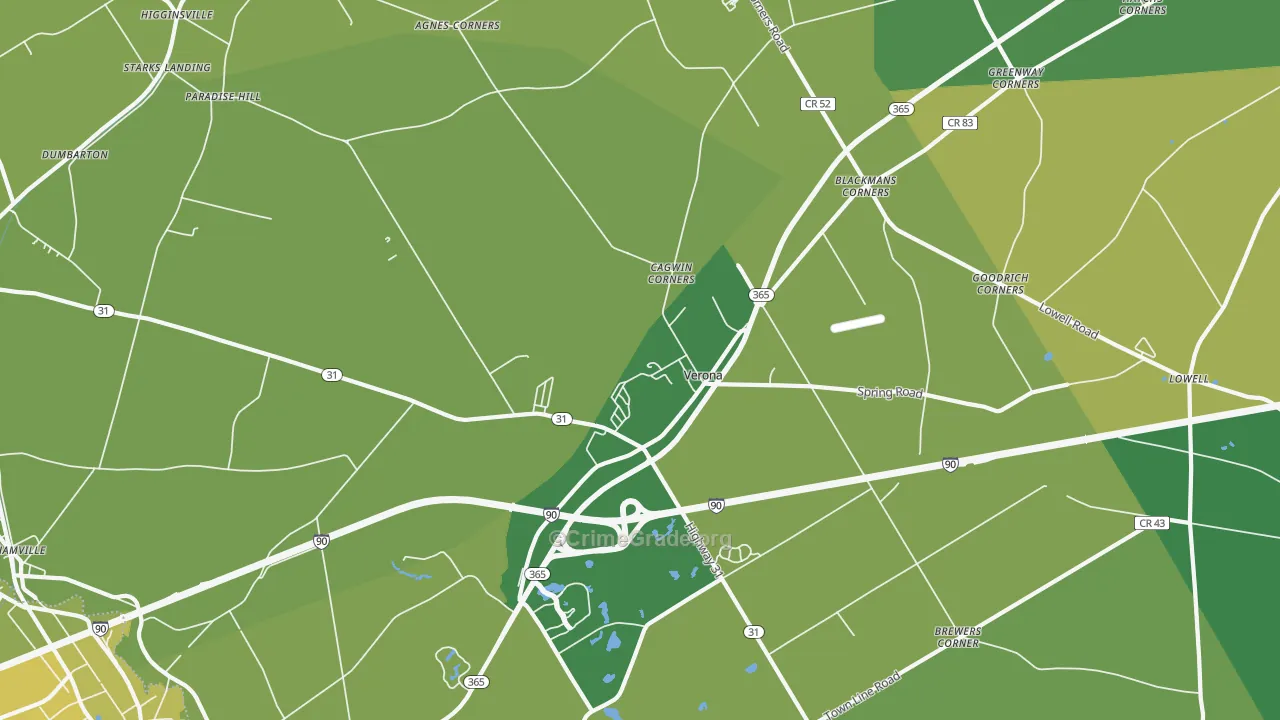 Verona, NY Map of Vandalism Rates