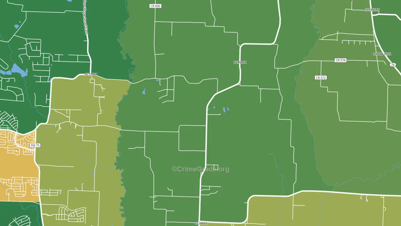 Verona, TX Map of Vandalism Rates