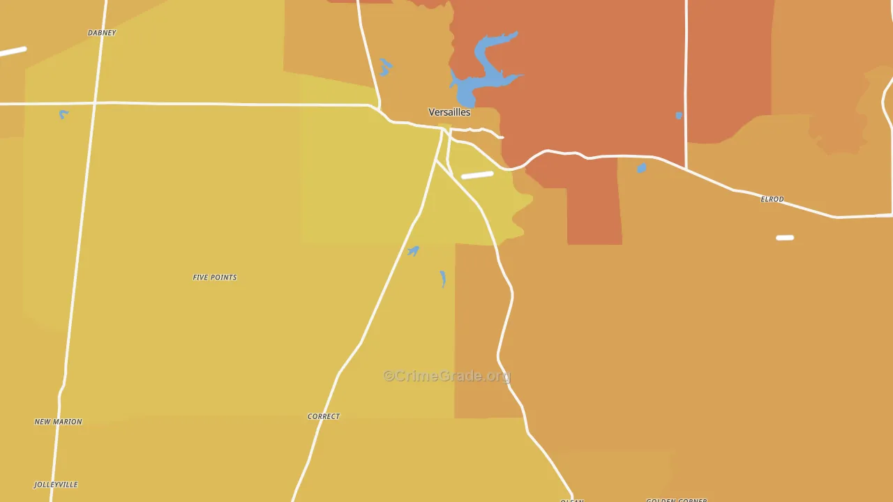 Versailles, IN Map of Vandalism Rates