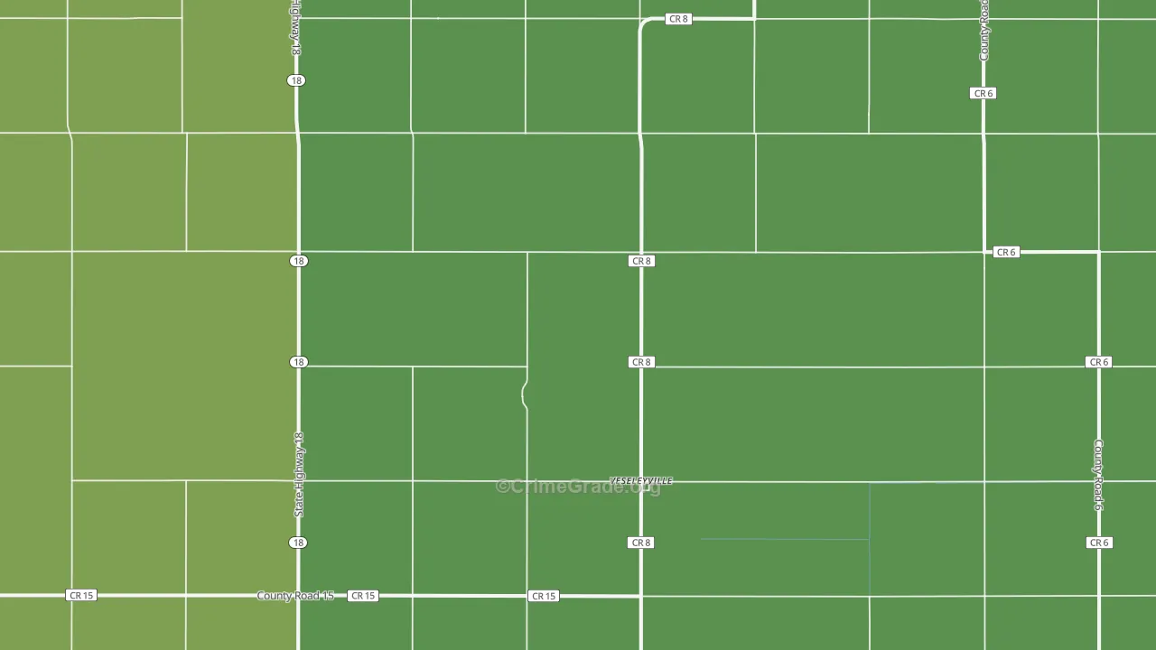 Veseleyville, ND Map of Vandalism Rates
