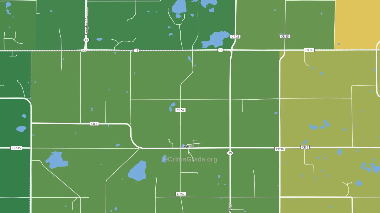 Veseli, MN Map of Vandalism Rates
