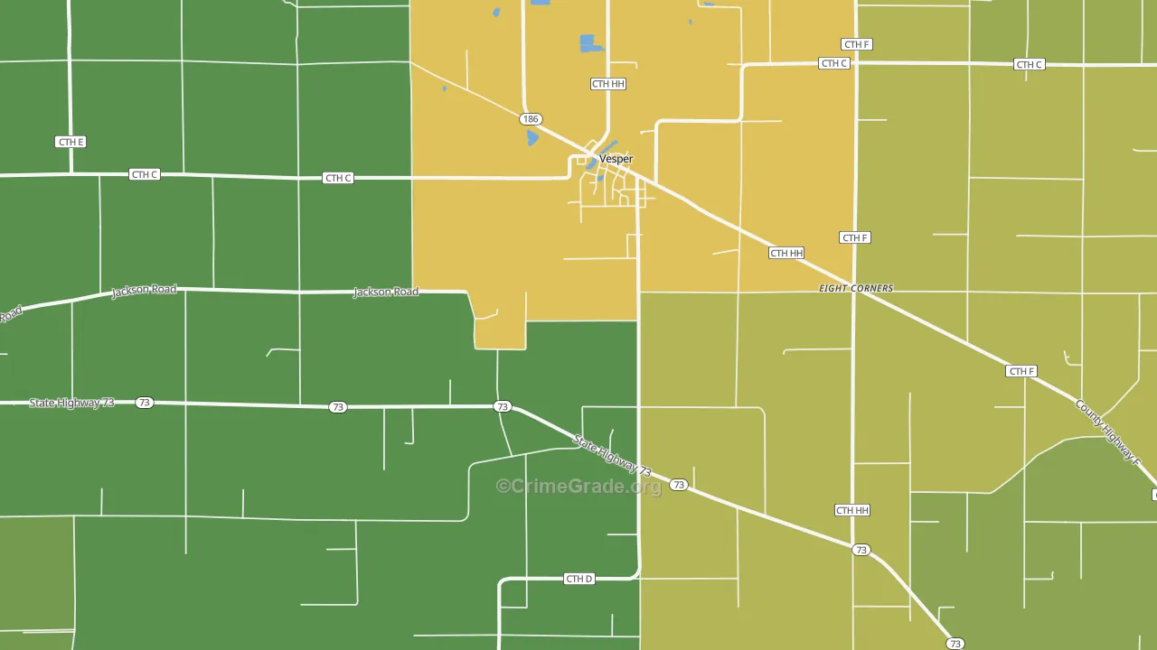 Vesper, WI Map of Vandalism Rates