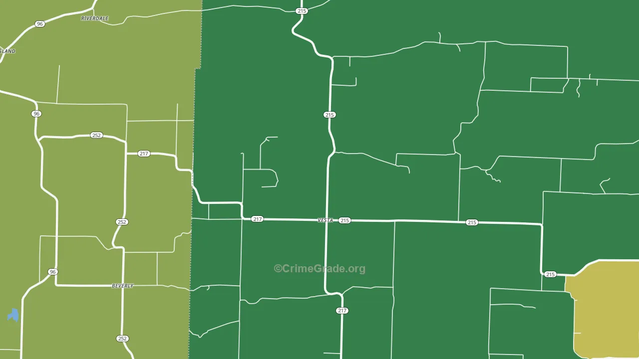 Vesta, AR Map of Vandalism Rates