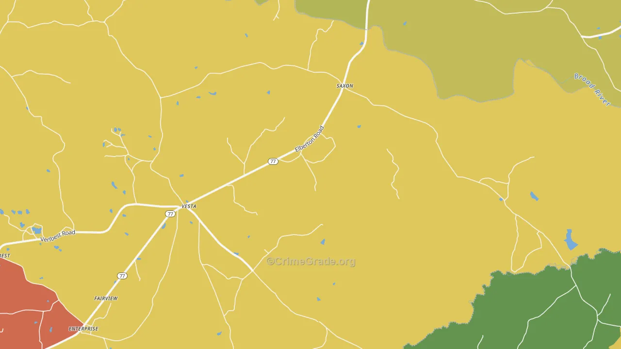 Vesta, GA Map of Vandalism Rates