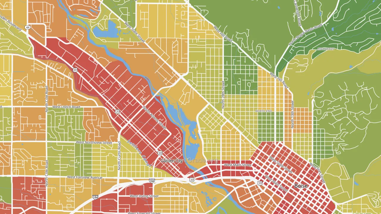 Veterans Park, Boise, ID Map of Vandalism Rates