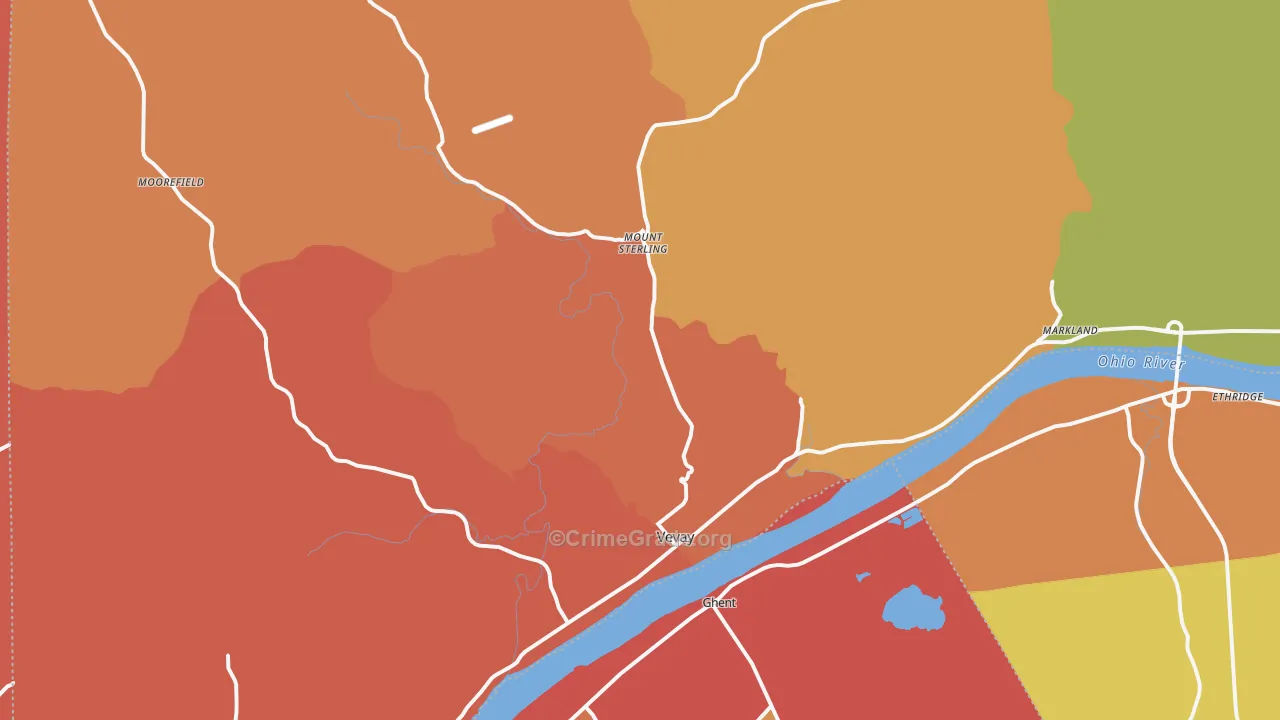 Vevay, IN Map of Vandalism Rates