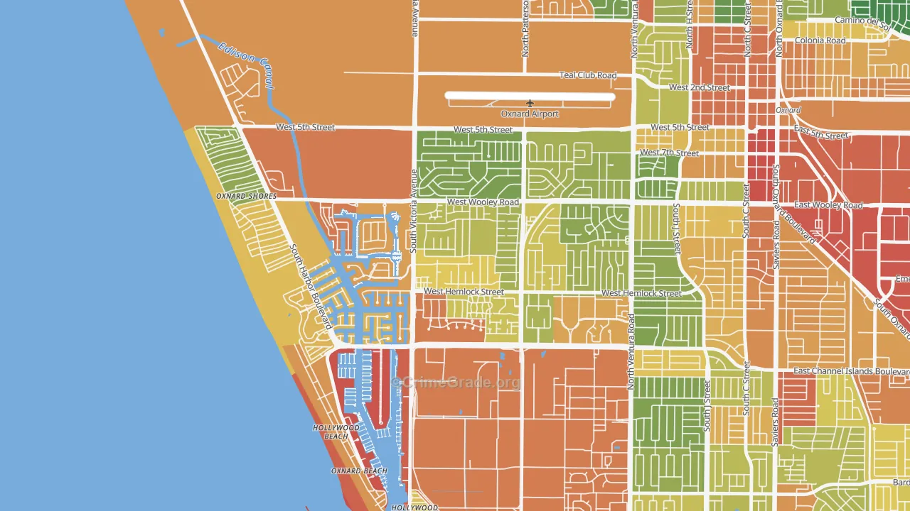 Via Marina, Oxnard, CA Map of Vandalism Rates