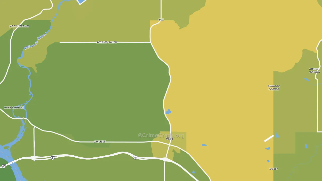 Vian, OK Map of Vandalism Rates
