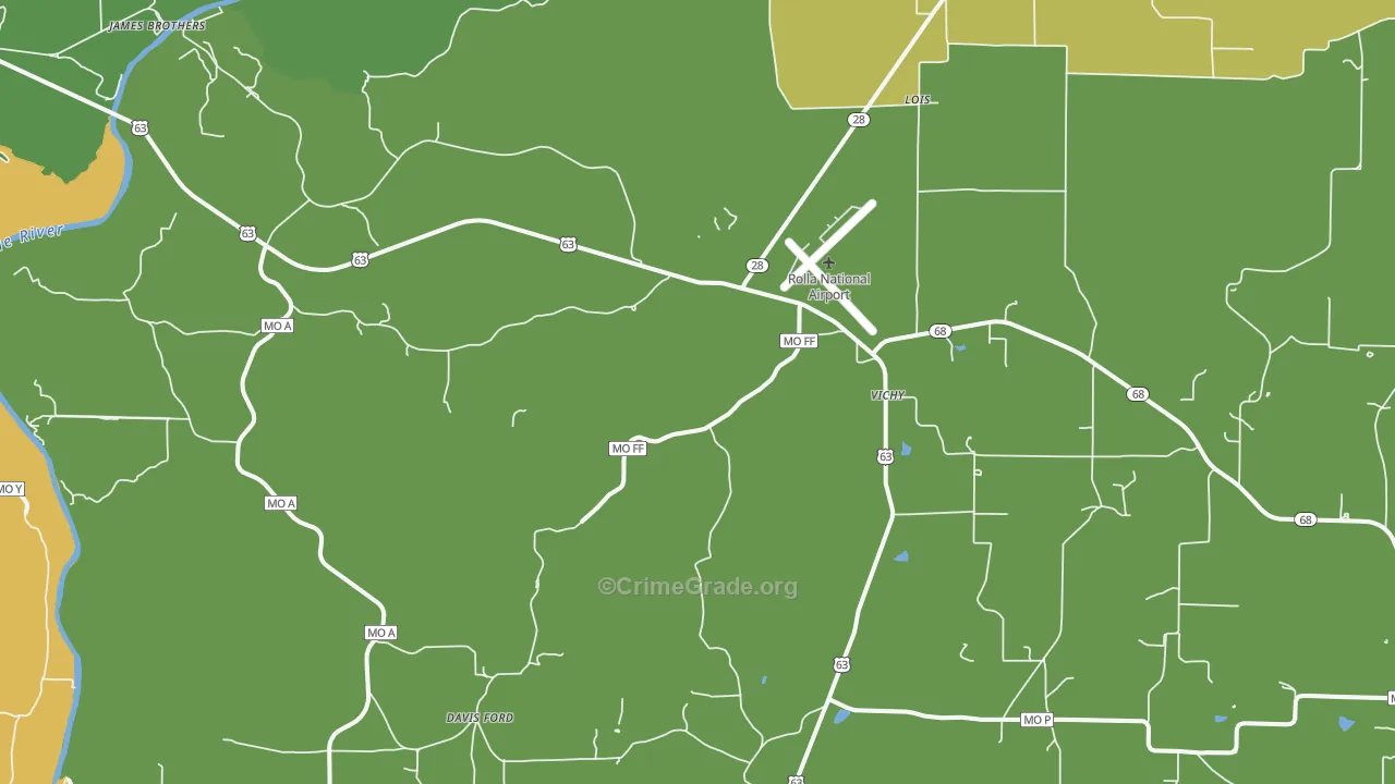 Vichy, MO Map of Vandalism Rates