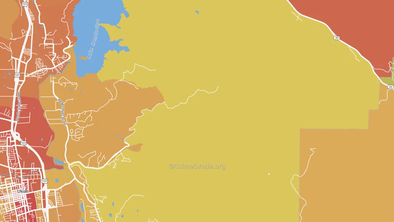 Vichy Springs, CA Map of Vandalism Rates