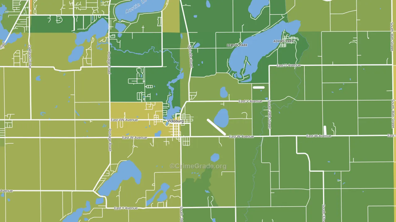 Vicksburg, MI Map of Vandalism Rates