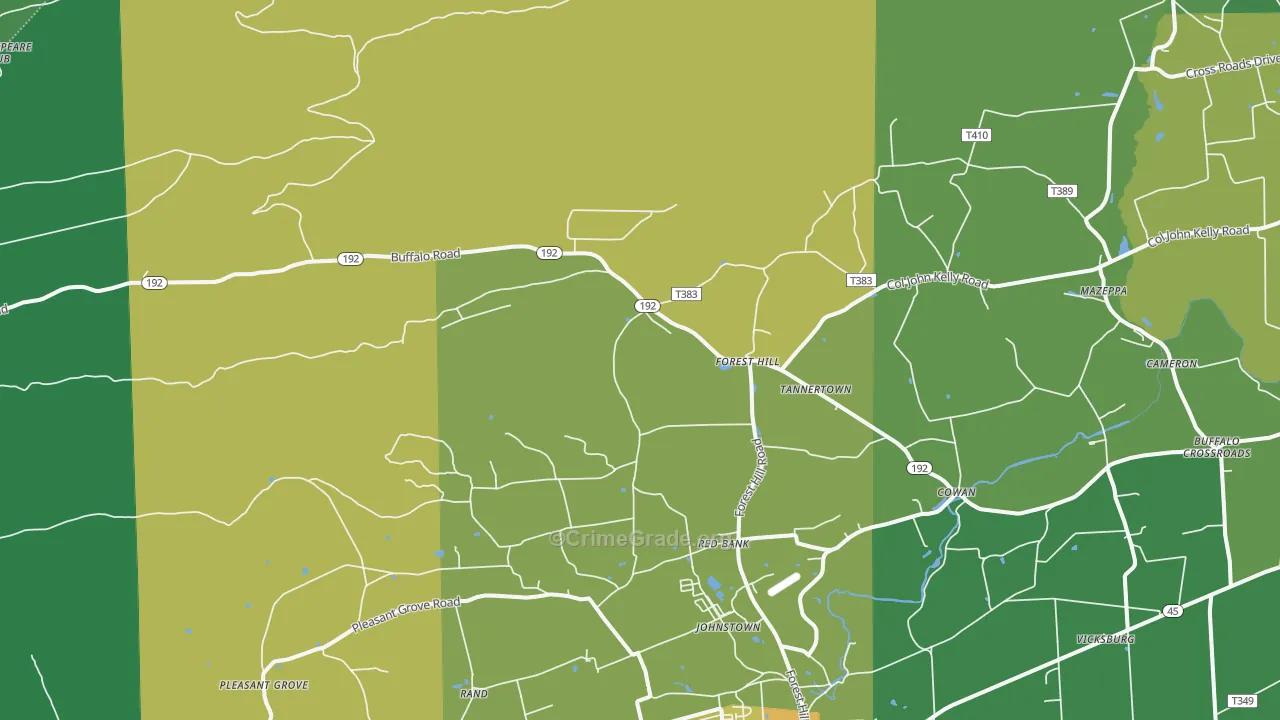Vicksburg, PA Map of Vandalism Rates