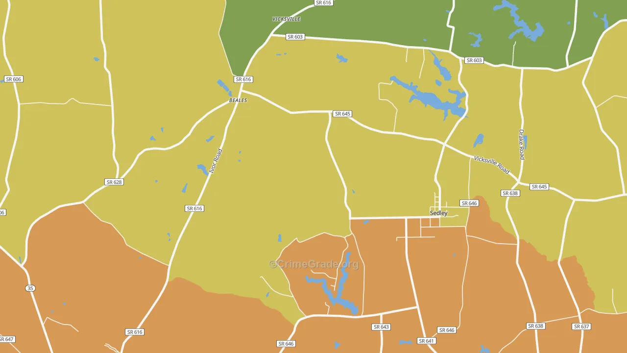 Vicksville, VA Map of Vandalism Rates