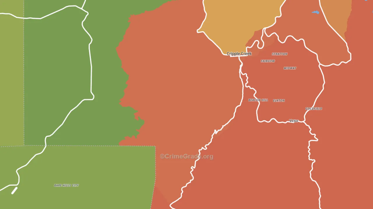 Victor, CO Map of Vandalism Rates