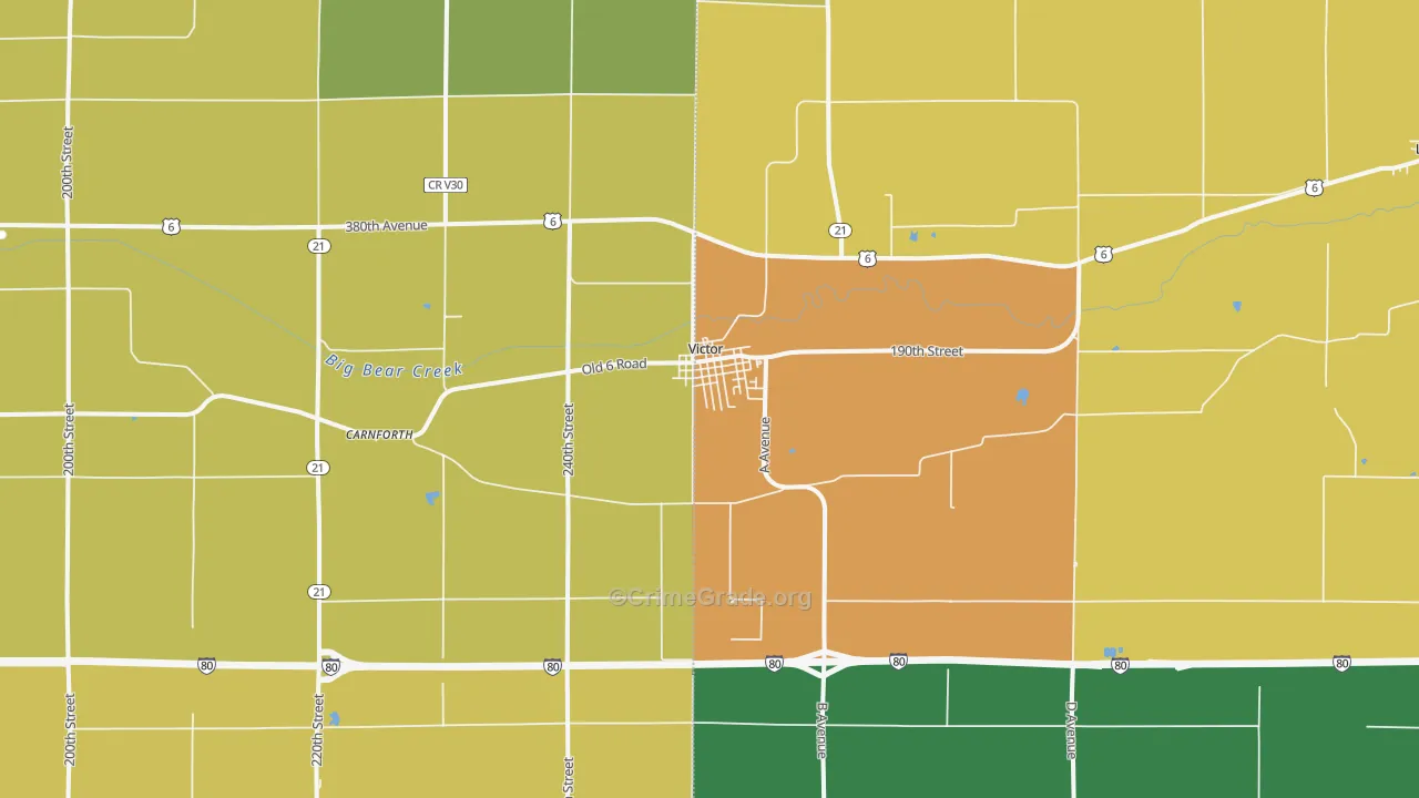 Victor, IA Map of Vandalism Rates