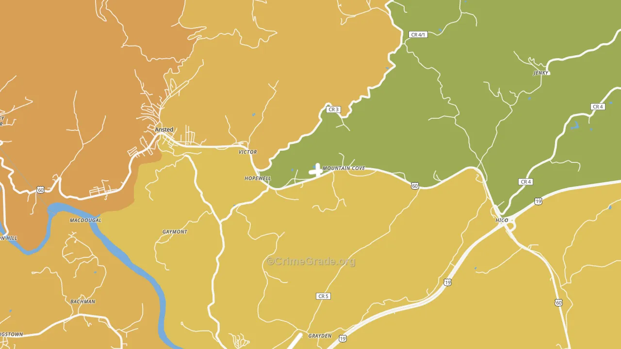 Victor, WV Map of Vandalism Rates