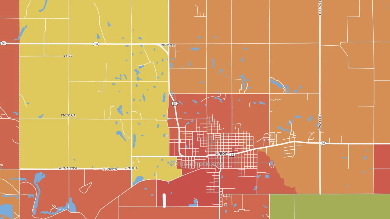 Victoria, IN Map of Vandalism Rates