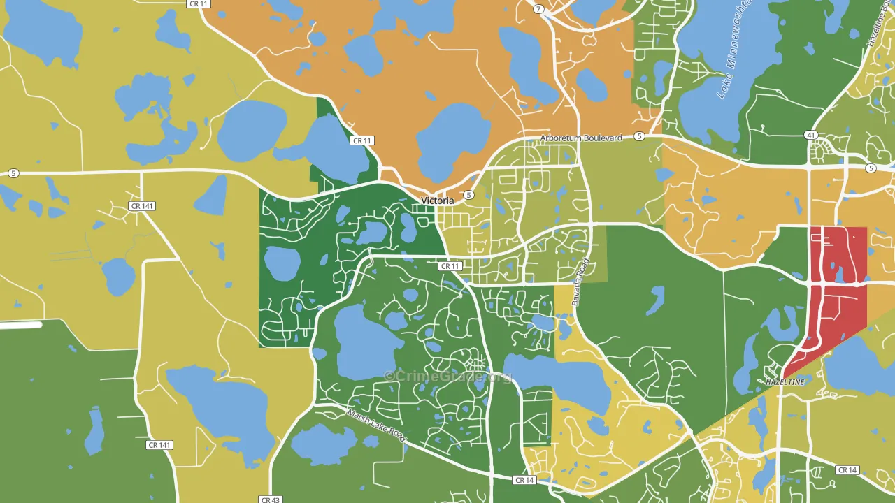 Victoria, MN Map of Vandalism Rates