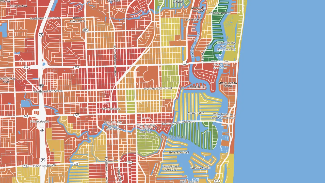 Victoria Park, Fort Lauderdale, FL Map of Vandalism Rates