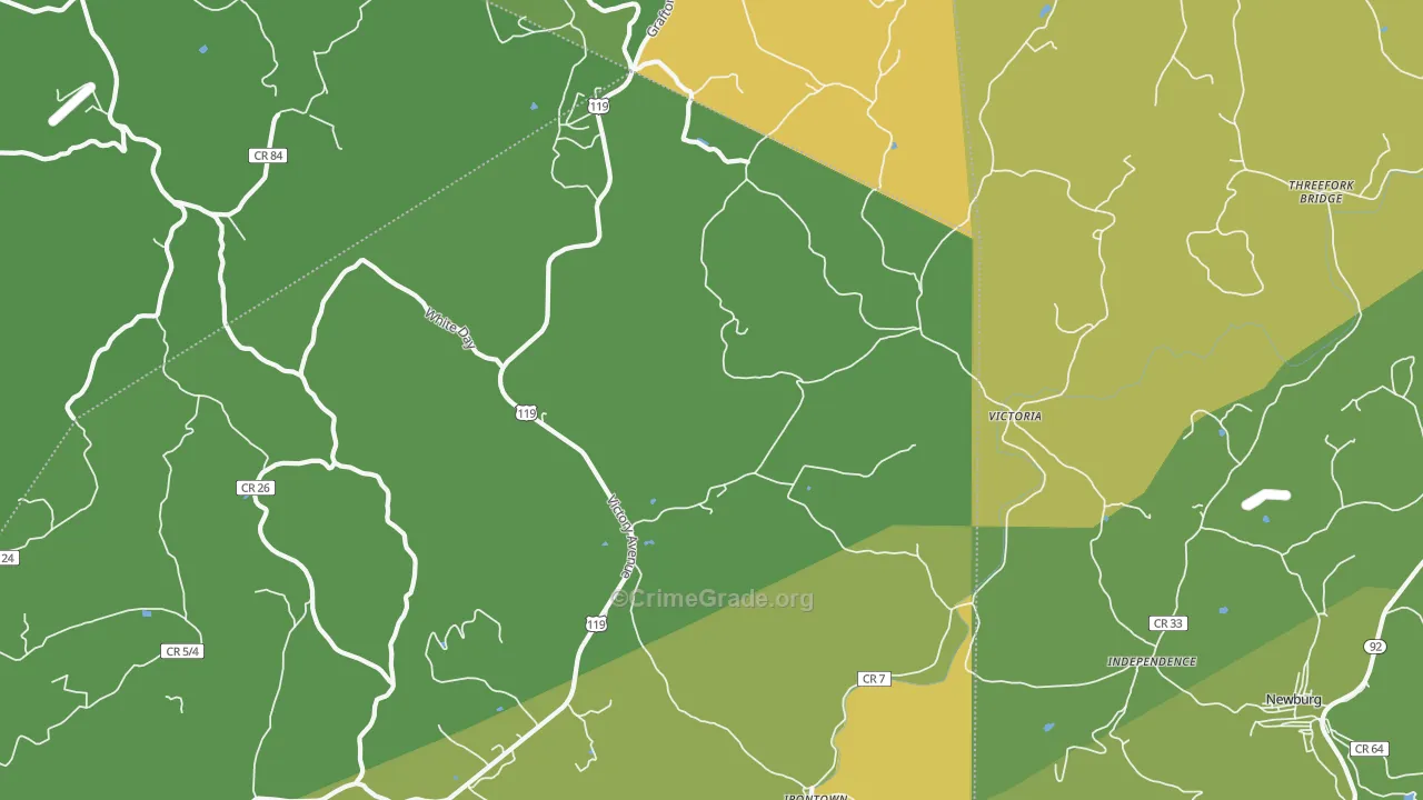 Victoria, WV Map of Vandalism Rates