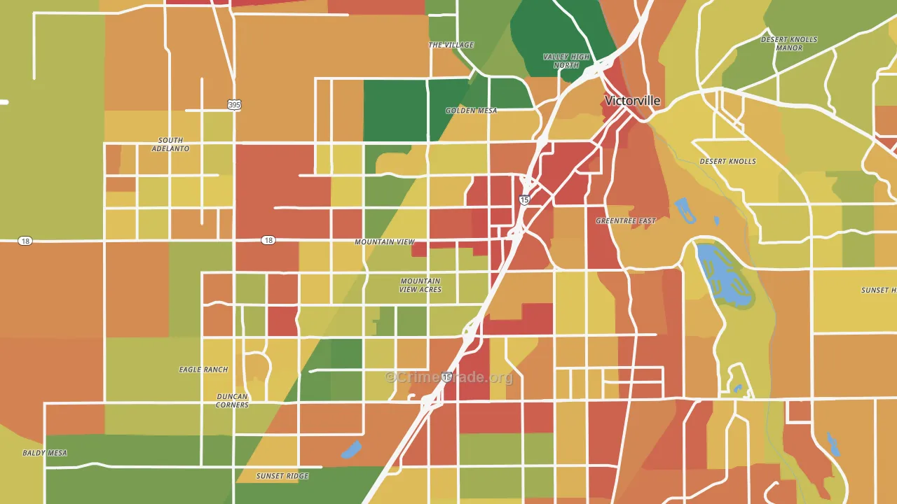 Victorville, CA Map of Vandalism Rates