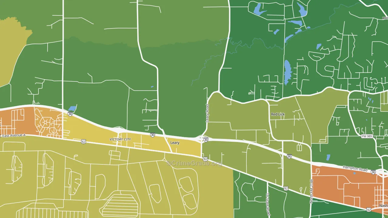 Victory City, TX Map of Vandalism Rates