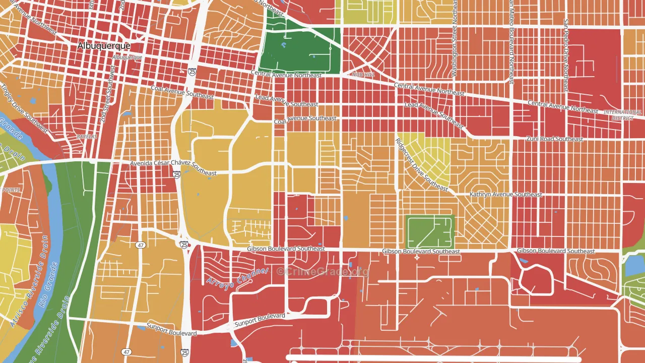 Victory Hills, Albuquerque, NM Map of Vandalism Rates