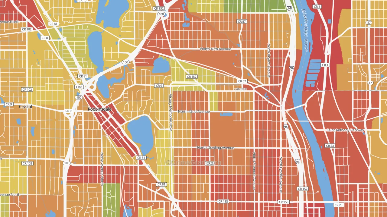 Victory, Minneapolis, MN Map of Vandalism Rates