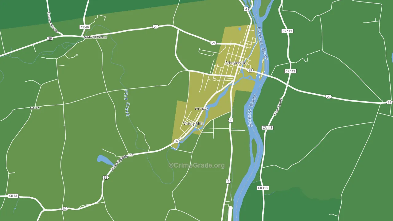 Victory, NY Map of Vandalism Rates