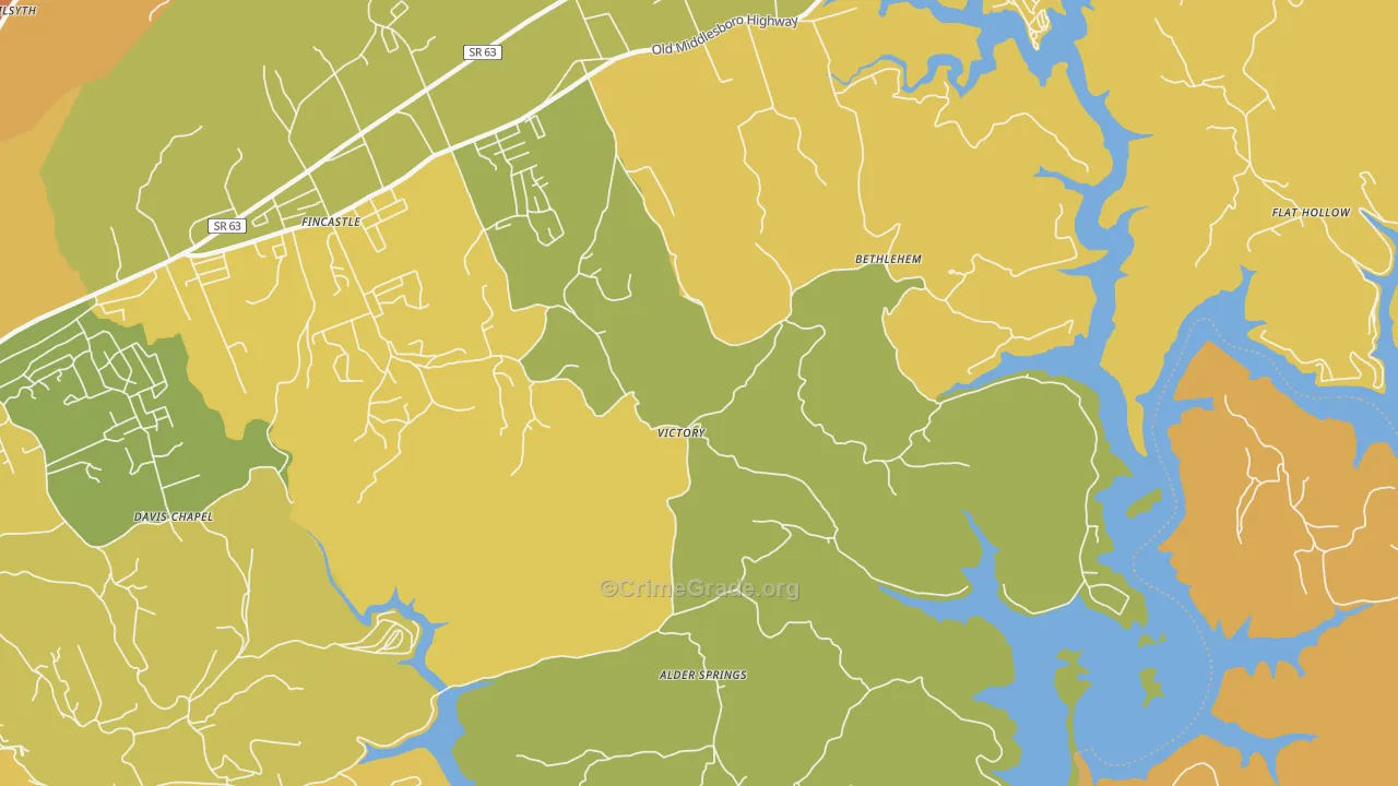 Victory, TN Map of Vandalism Rates