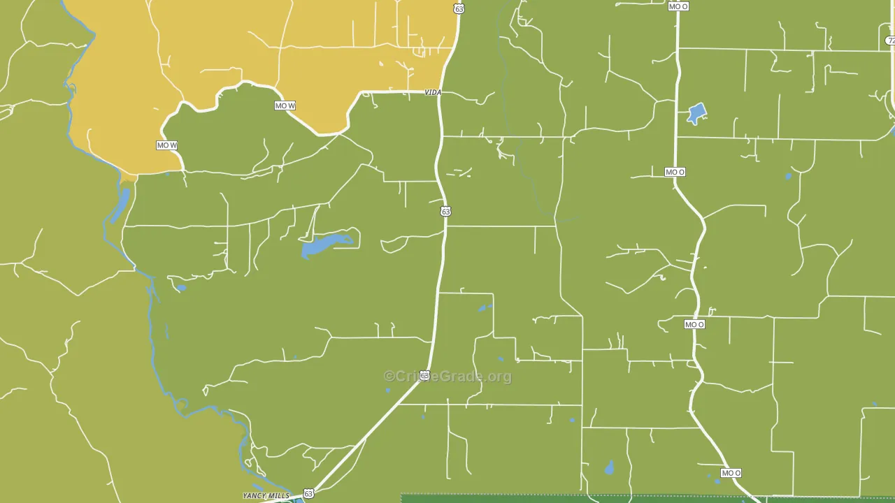 Vida, MO Map of Vandalism Rates