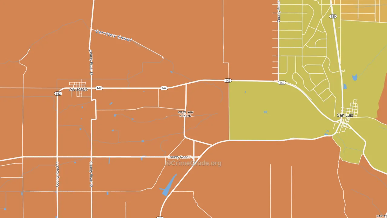 Viejo San Acacio, CO Map of Vandalism Rates