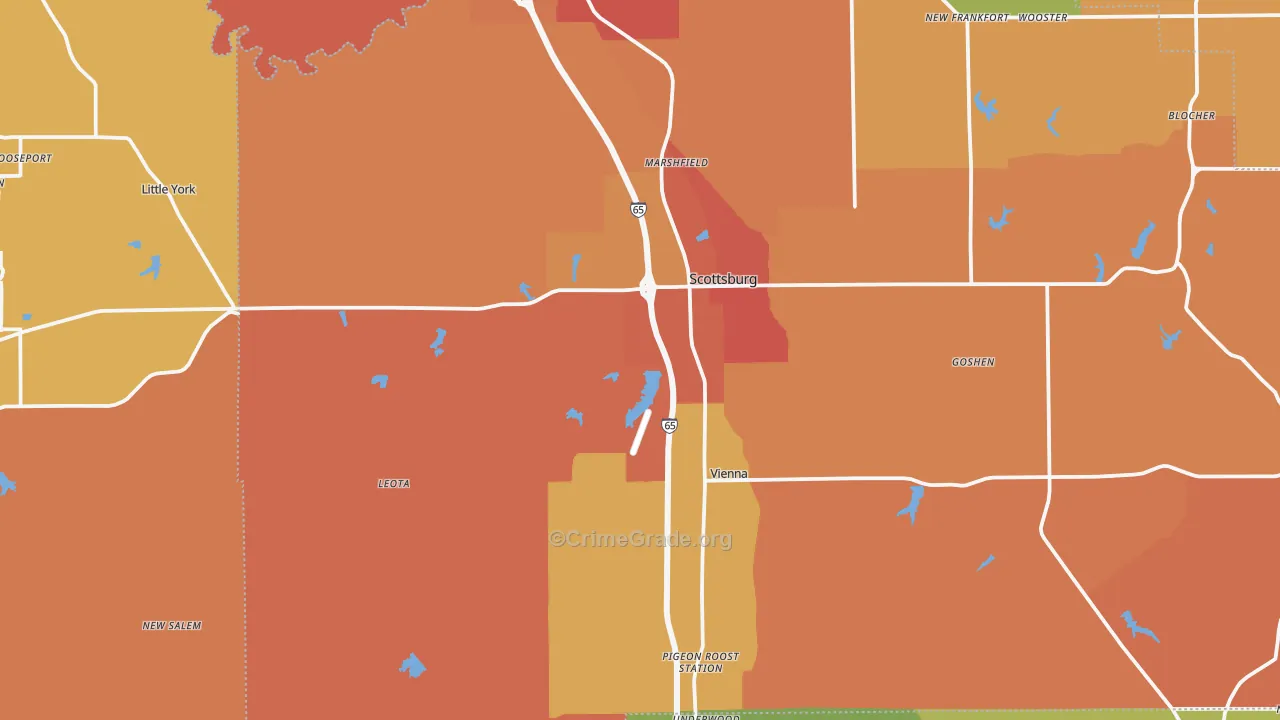 Vienna, IN Map of Vandalism Rates