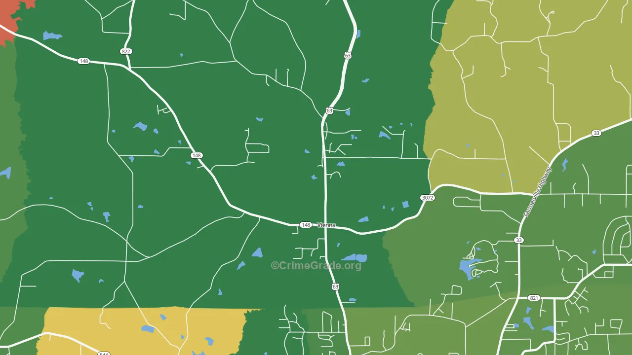 Vienna, LA Map of Vandalism Rates