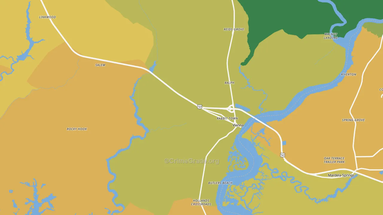 Vienna, MD Map of Vandalism Rates