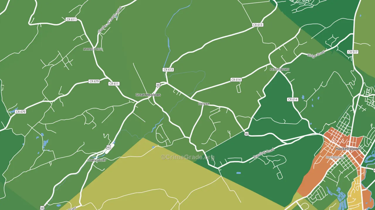 Vienna, NJ Map of Vandalism Rates