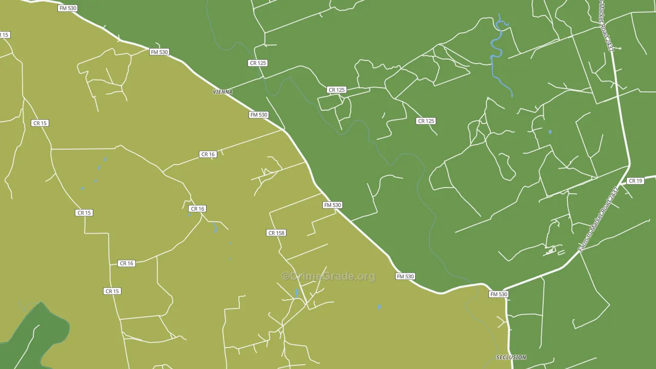 Vienna, TX Map of Vandalism Rates