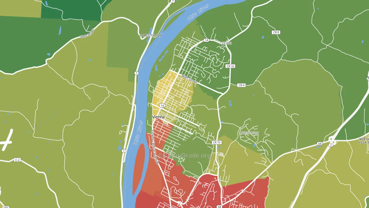 Vienna, WV Map of Vandalism Rates