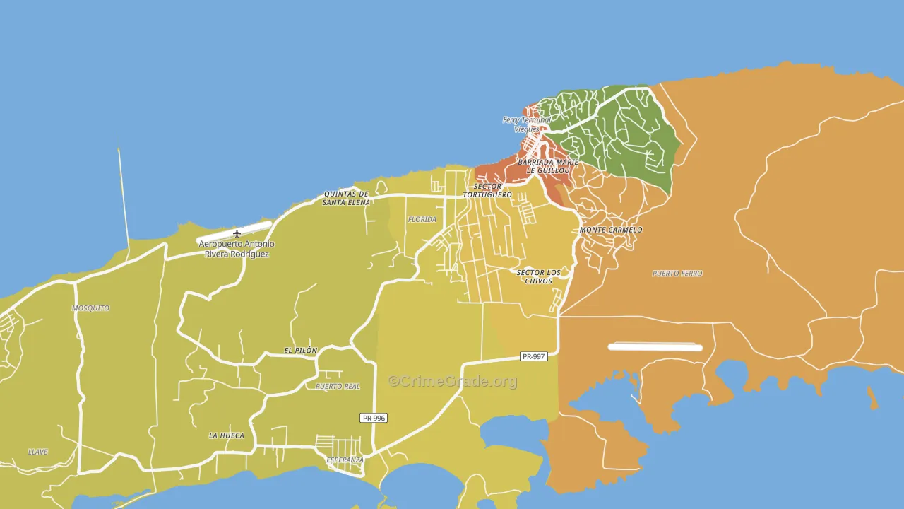 Vieques, PR Map of Vandalism Rates