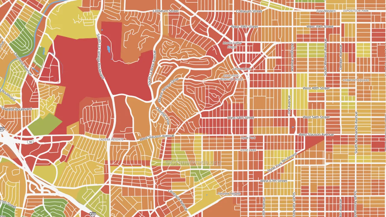 View Park-Windsor Hills, CA Map of Vandalism Rates