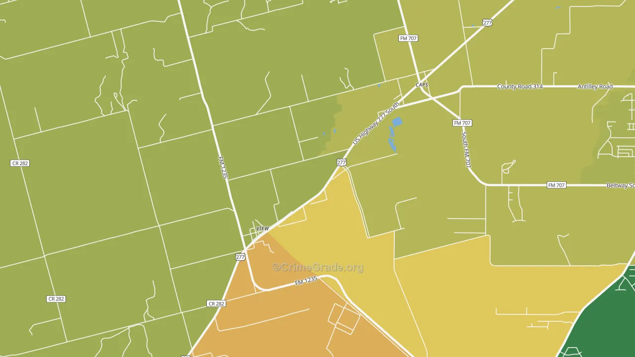 View, TX Map of Vandalism Rates