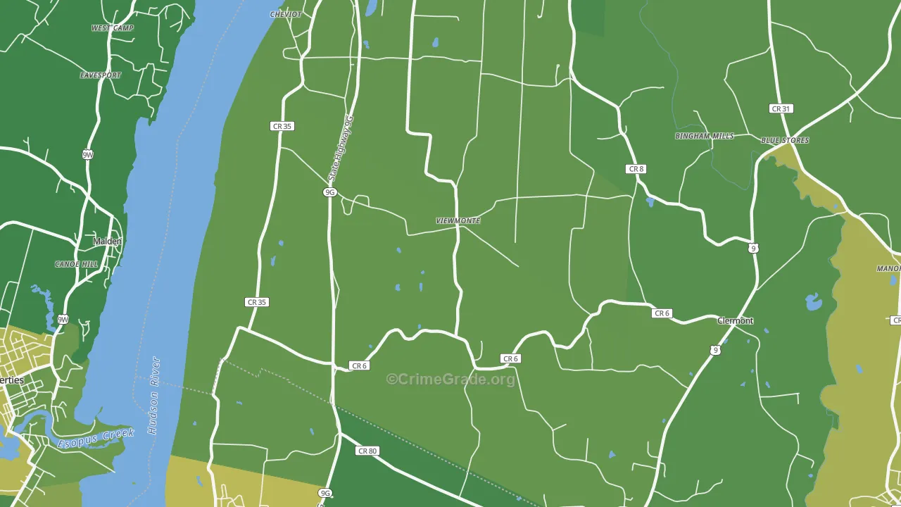 Viewmonte, NY Map of Vandalism Rates