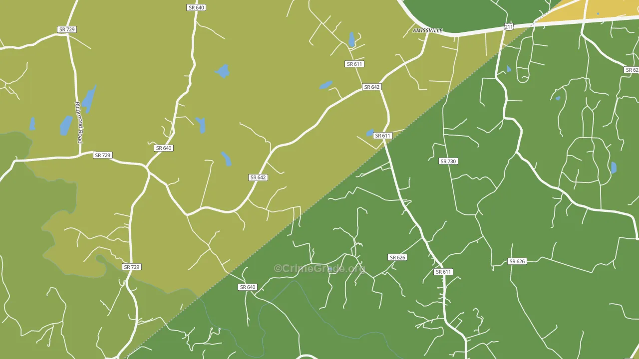 Viewtown, VA Map of Vandalism Rates