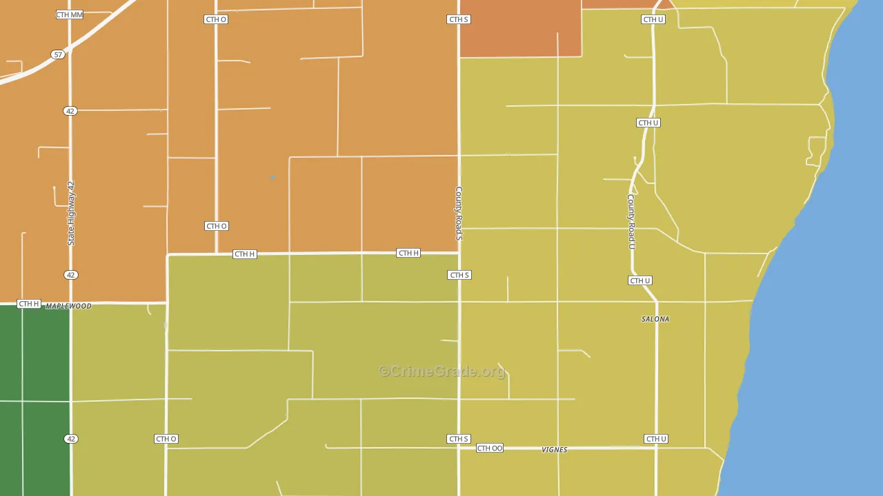 Vignes, WI Map of Vandalism Rates