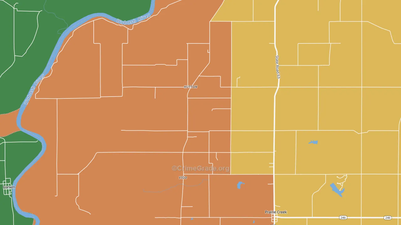 Vigo, IN Map of Vandalism Rates