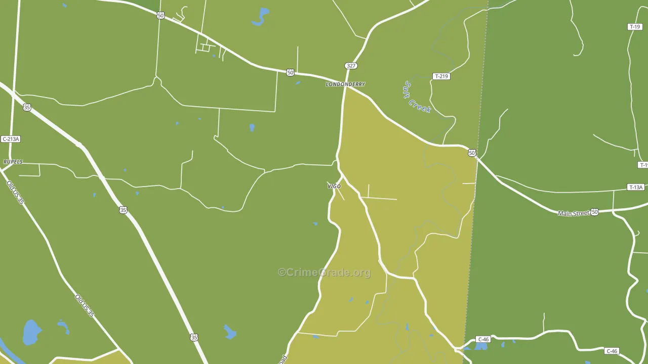 Vigo, OH Map of Vandalism Rates