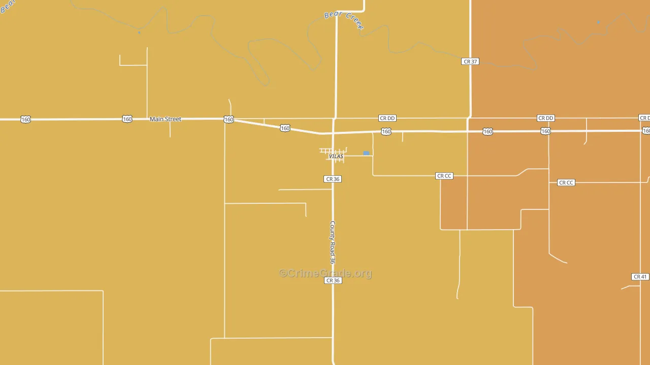 Vilas, CO Map of Vandalism Rates