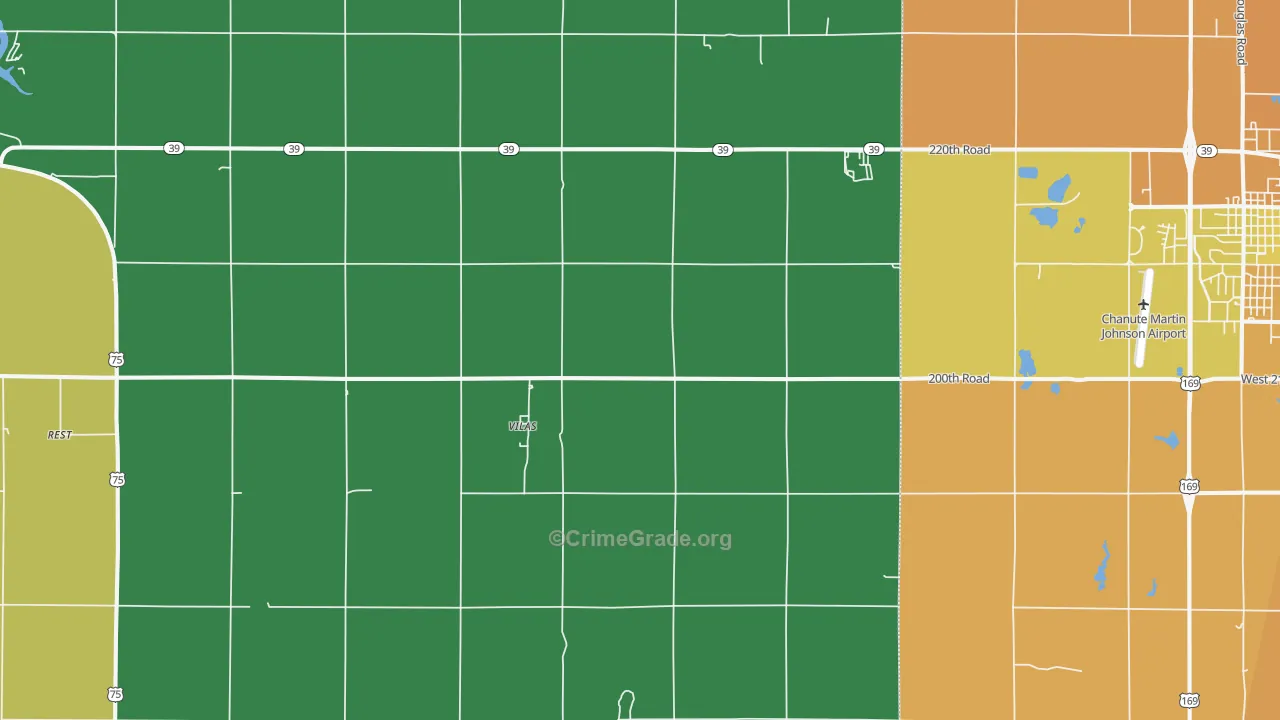 Vilas, KS Map of Vandalism Rates