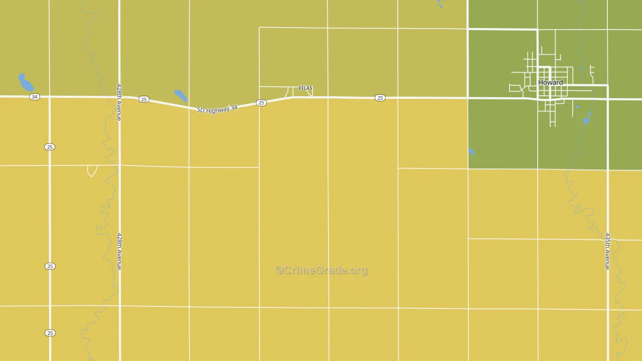 Vilas, SD Map of Vandalism Rates